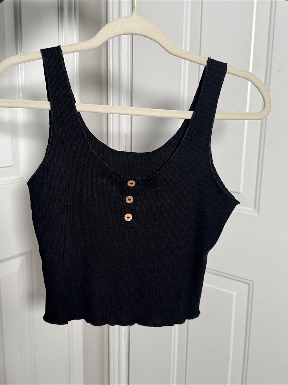 Black Ribbed Tank Top - Picture 3 of 3